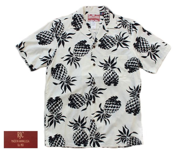 RJC アロハシャツ ハワイ製 パイナップル白 通販専門店 デロチャンク