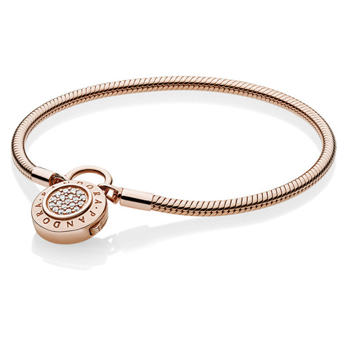 Retired Pandora Rose ™ Signature Padlock Bracelet :: Pandora