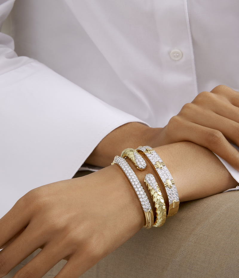 Diamond Stitch Bangle Bracelet | David Webb New York