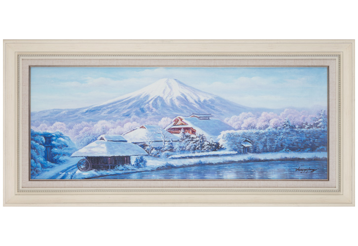 A nt i que☆love油彩画 1956年作 サイン在 木枠ガラス無 A nt i que