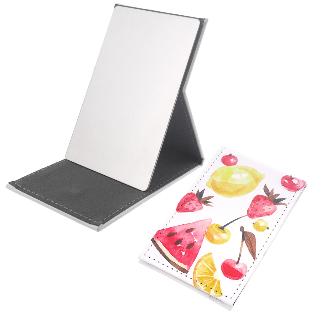 コンパクトで割れにくい、表裏全面にオリジナル印刷できる折りたたみミラー