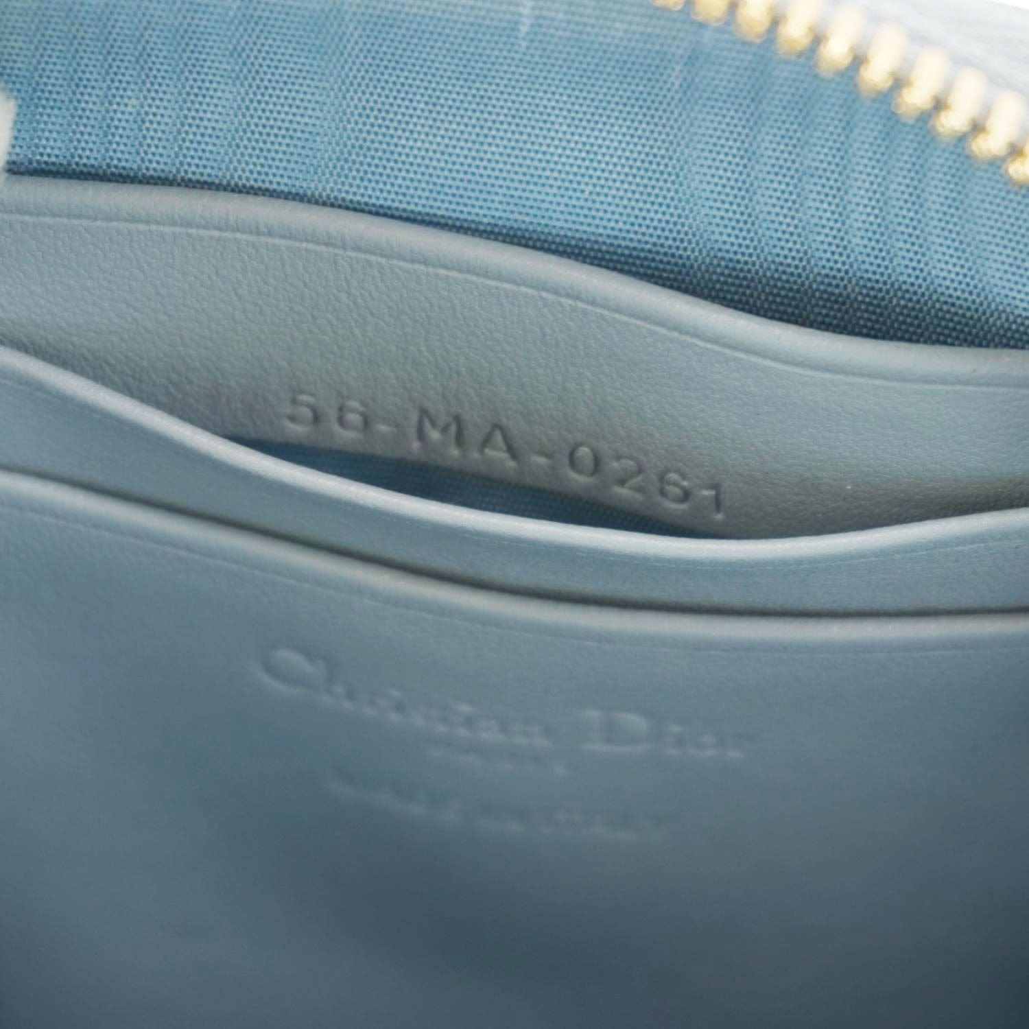 CHRISTIAN DIOR Lady Dior Call'in Cannage Leather Phone Holder Blue