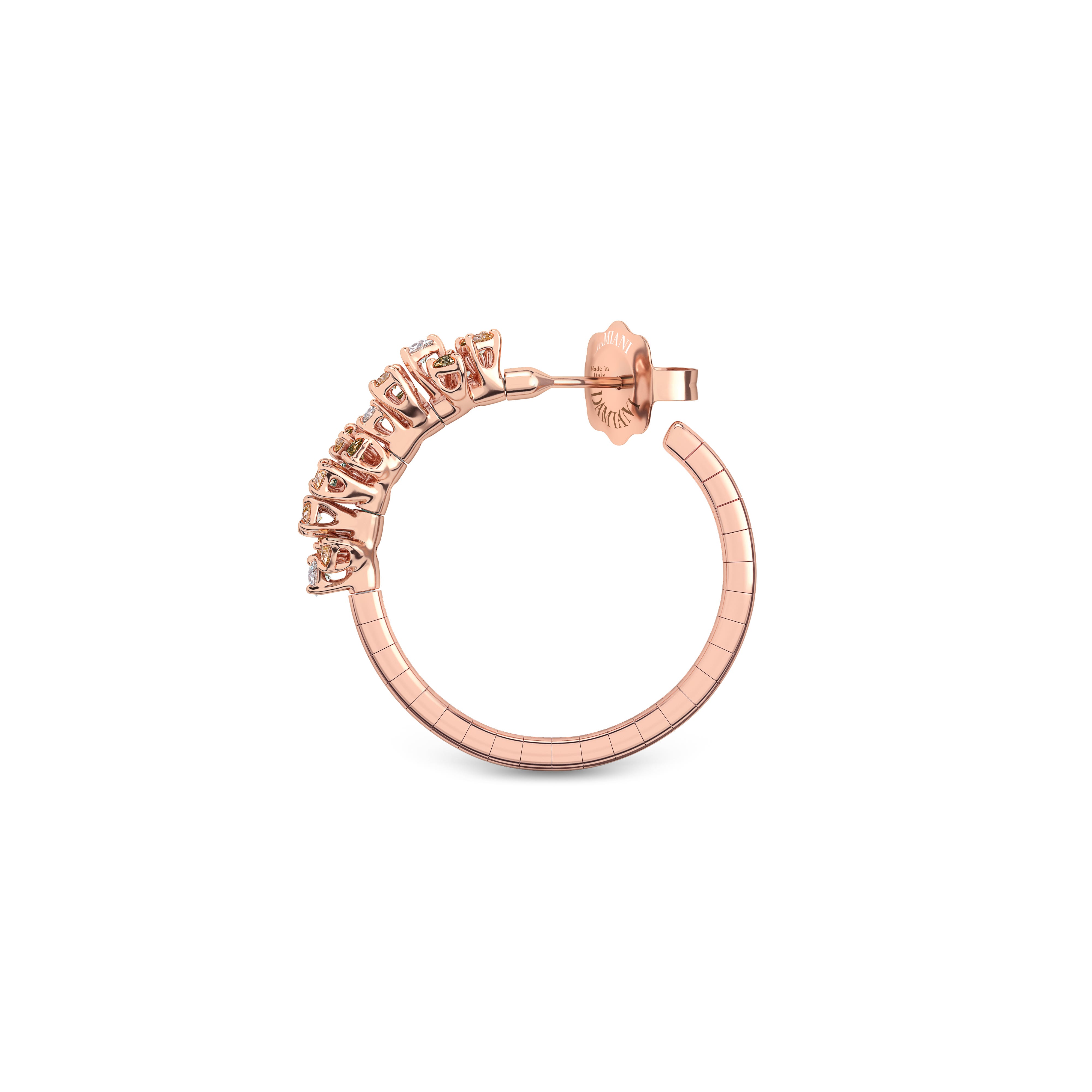 ピンクゴールド、ダイヤモンド、ブラウンダイヤモンド ピアス