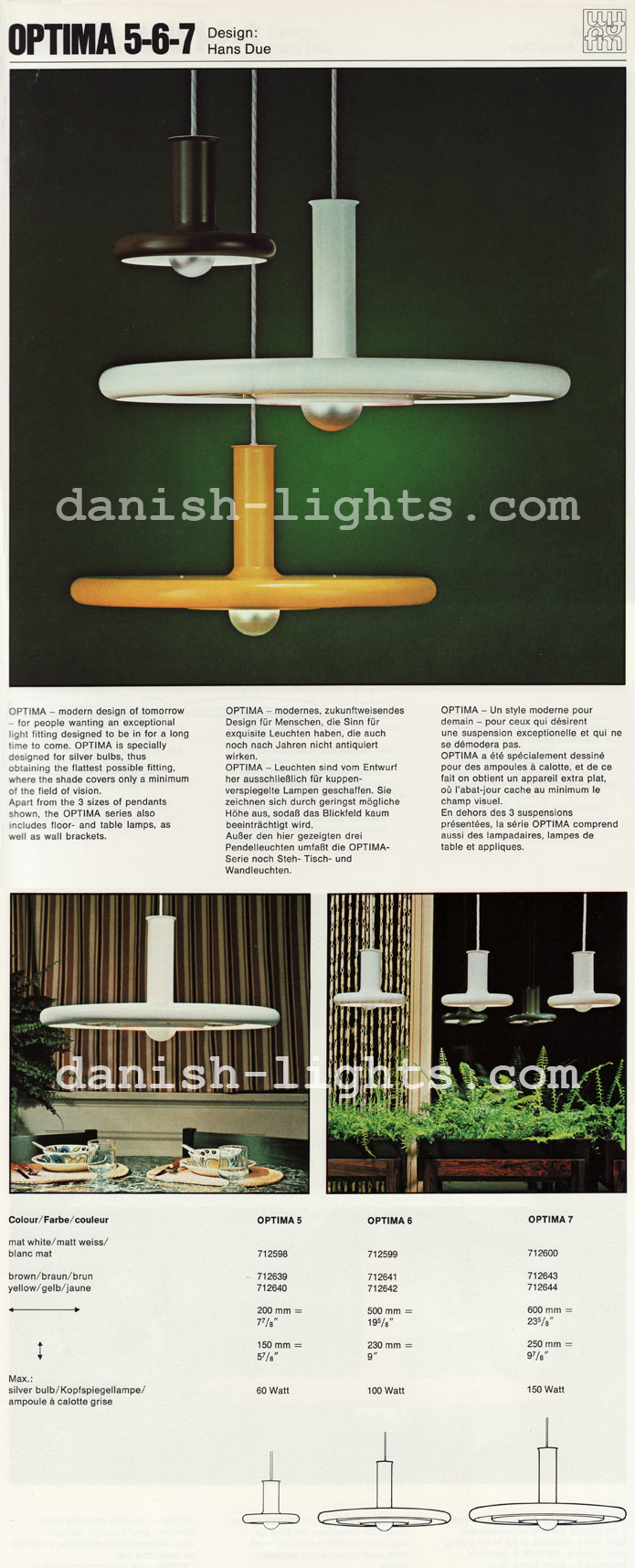 Hans Due for Fog & Mørup: Optima 5-6-7 – ID your vintage danish lights