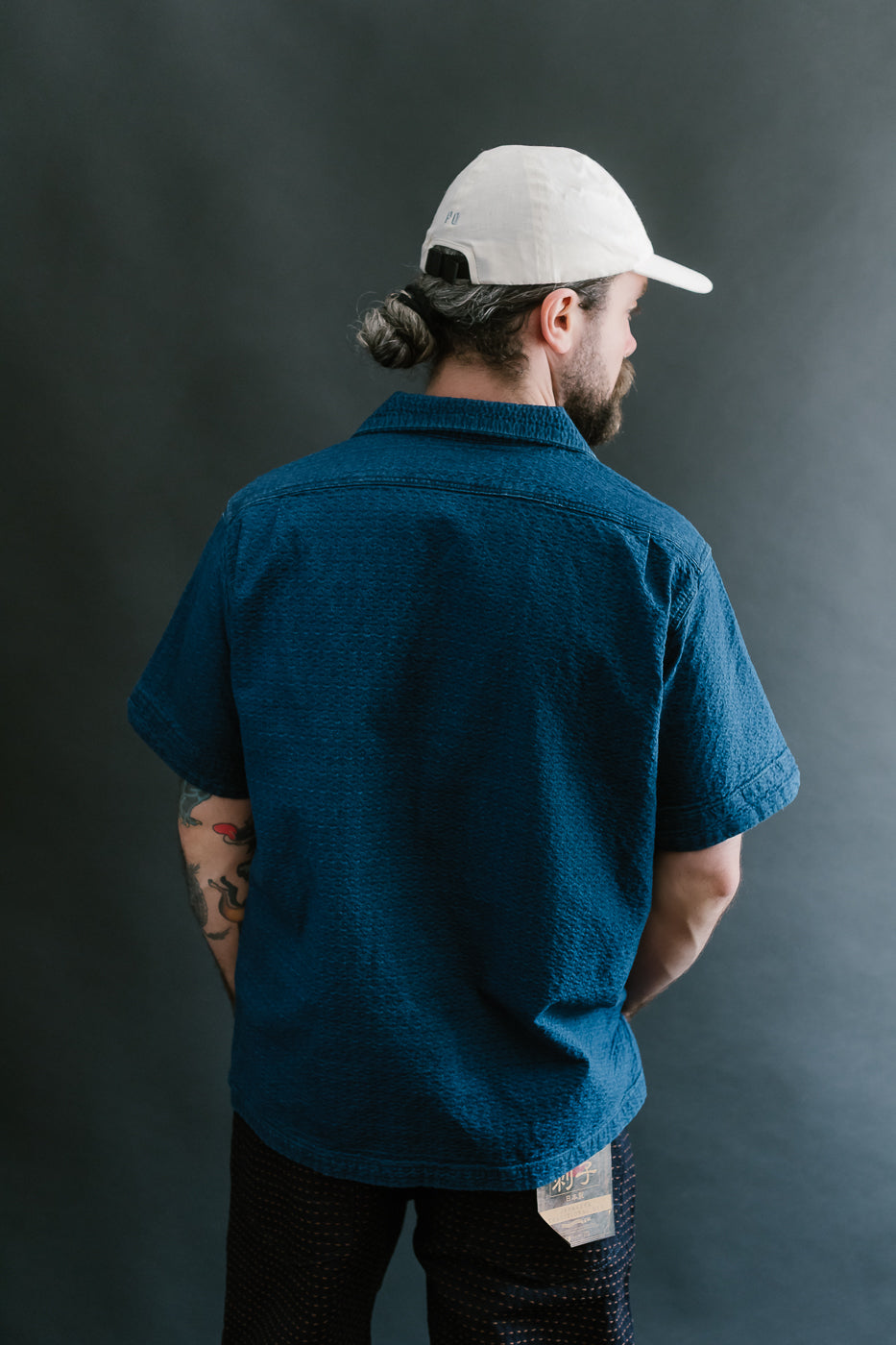 5724U - Dobby Short Sleeve Shirt - Distressed Indigo | Dant