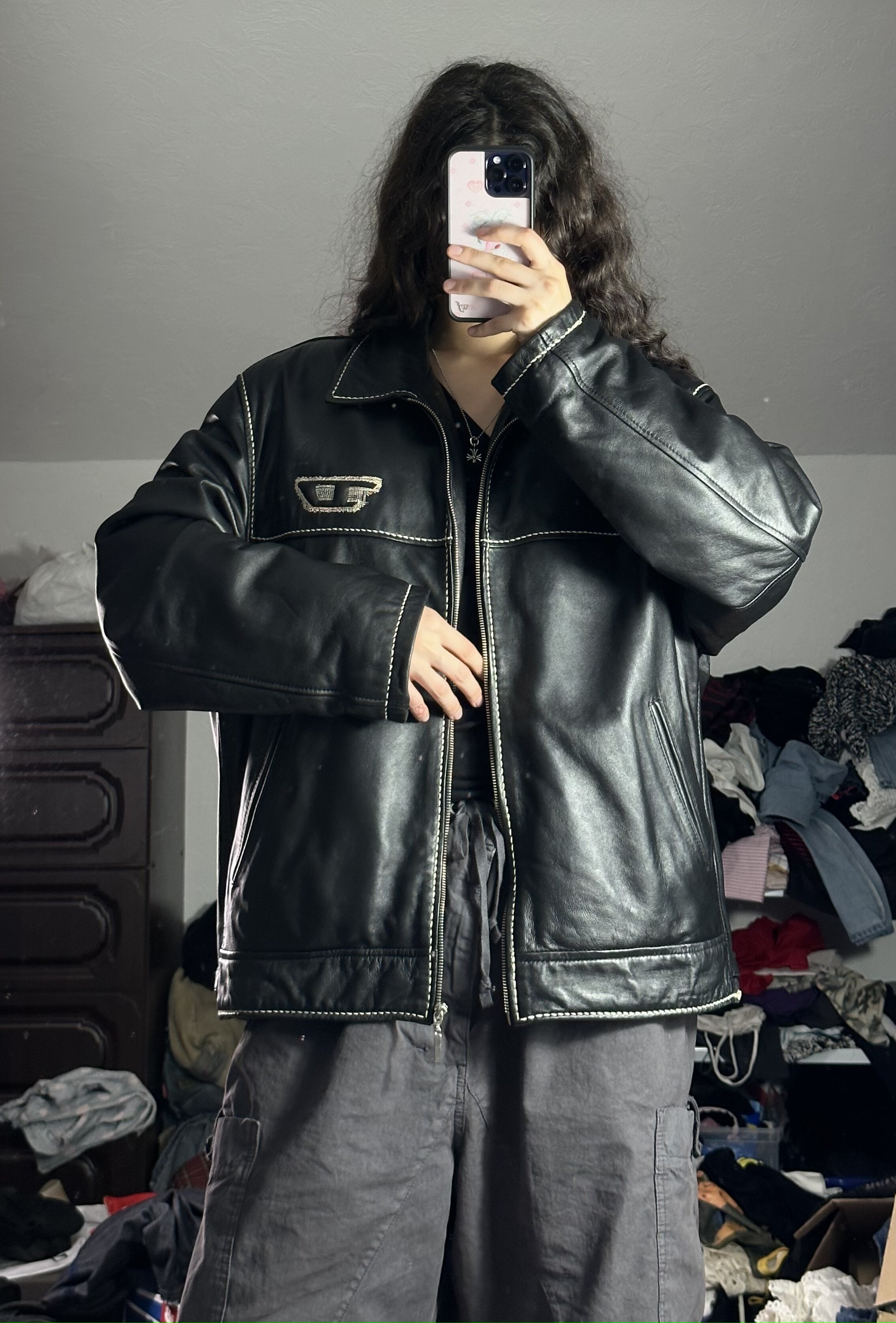 Diesel 90s Vintage Leather Moto Jacket – darina`s garms