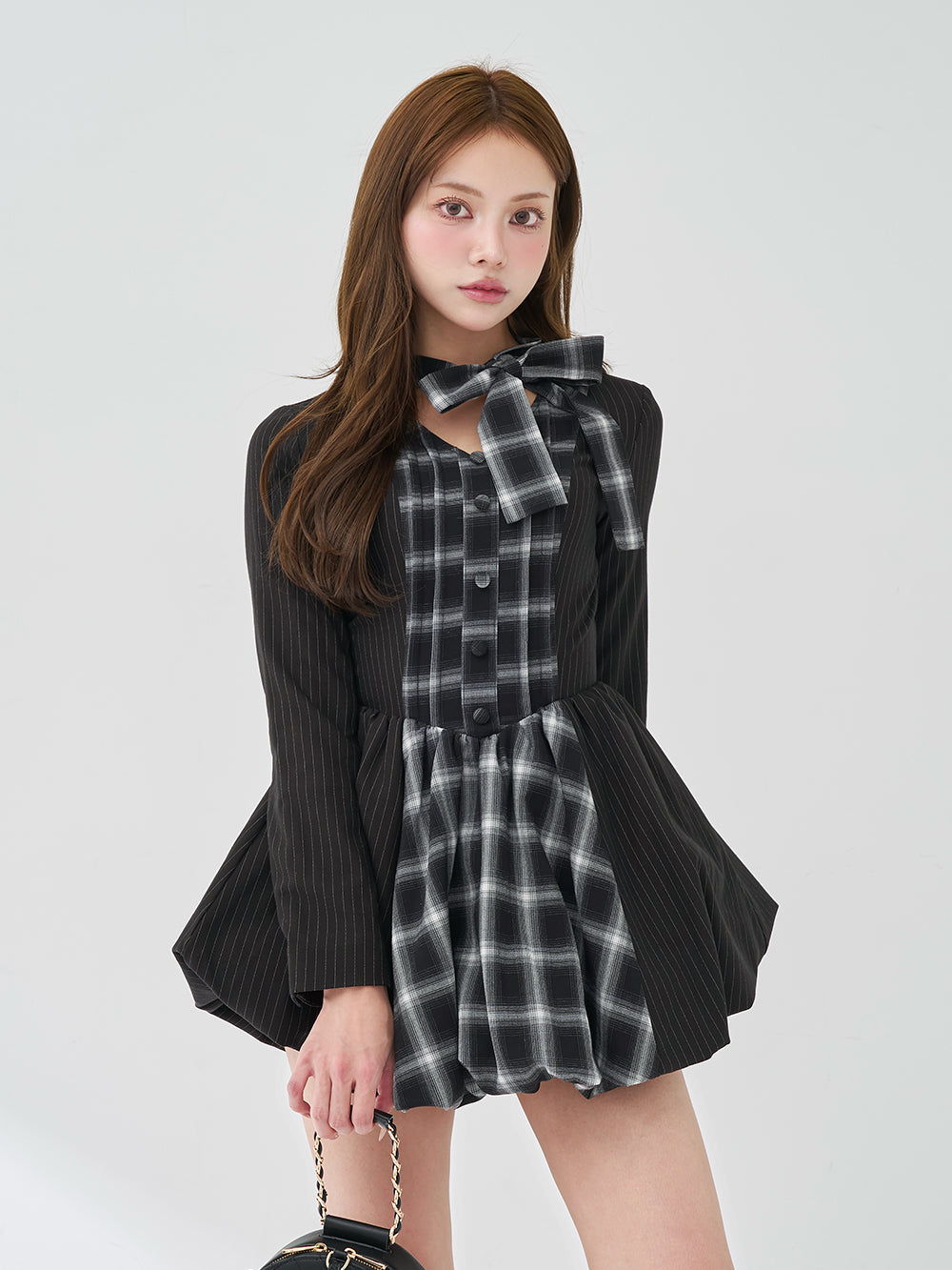 ニットボレロダブルチェックミニワンピース – Darich (ダーリッチ)