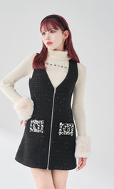 フロントファスナーツイードミニワンピース – Darich (ダーリッチ)