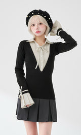 シャツドッキングプリーツミニワンピース – Darich (ダーリッチ)