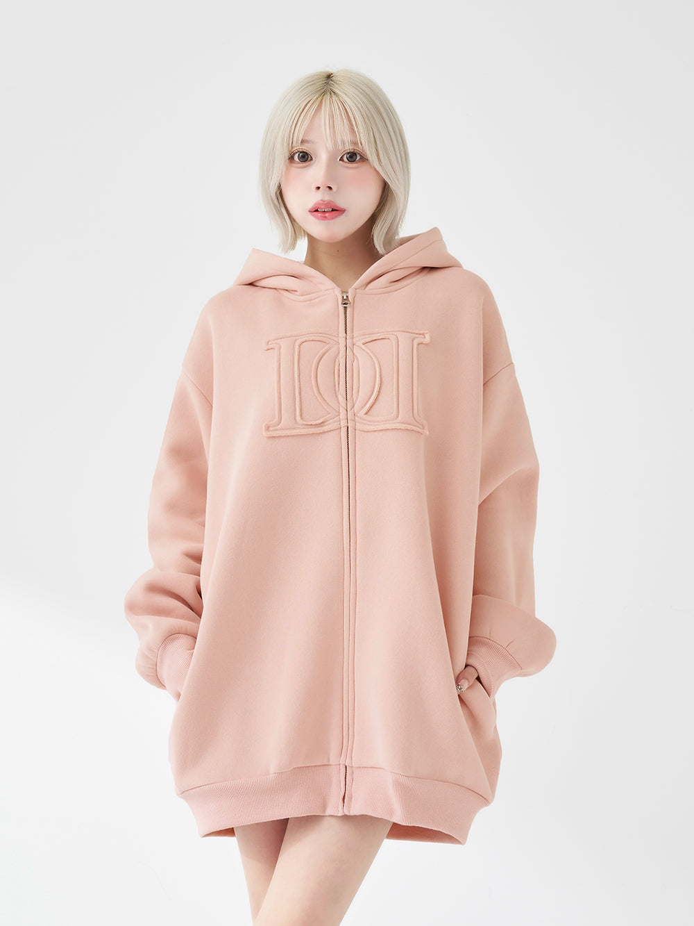 ♡Darich♡DDロゴビジュージップパーカー PNK DDロゴビジュージップ