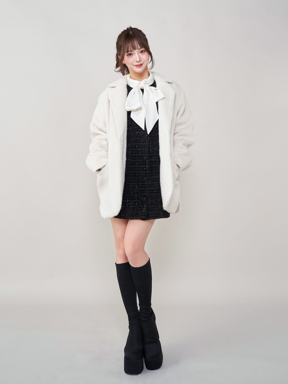 クラシカルボウタイツイードミニワンピース – Darich (ダーリッチ)