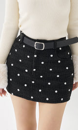 ドットツイードベルトミニスカート – Darich (ダーリッチ)