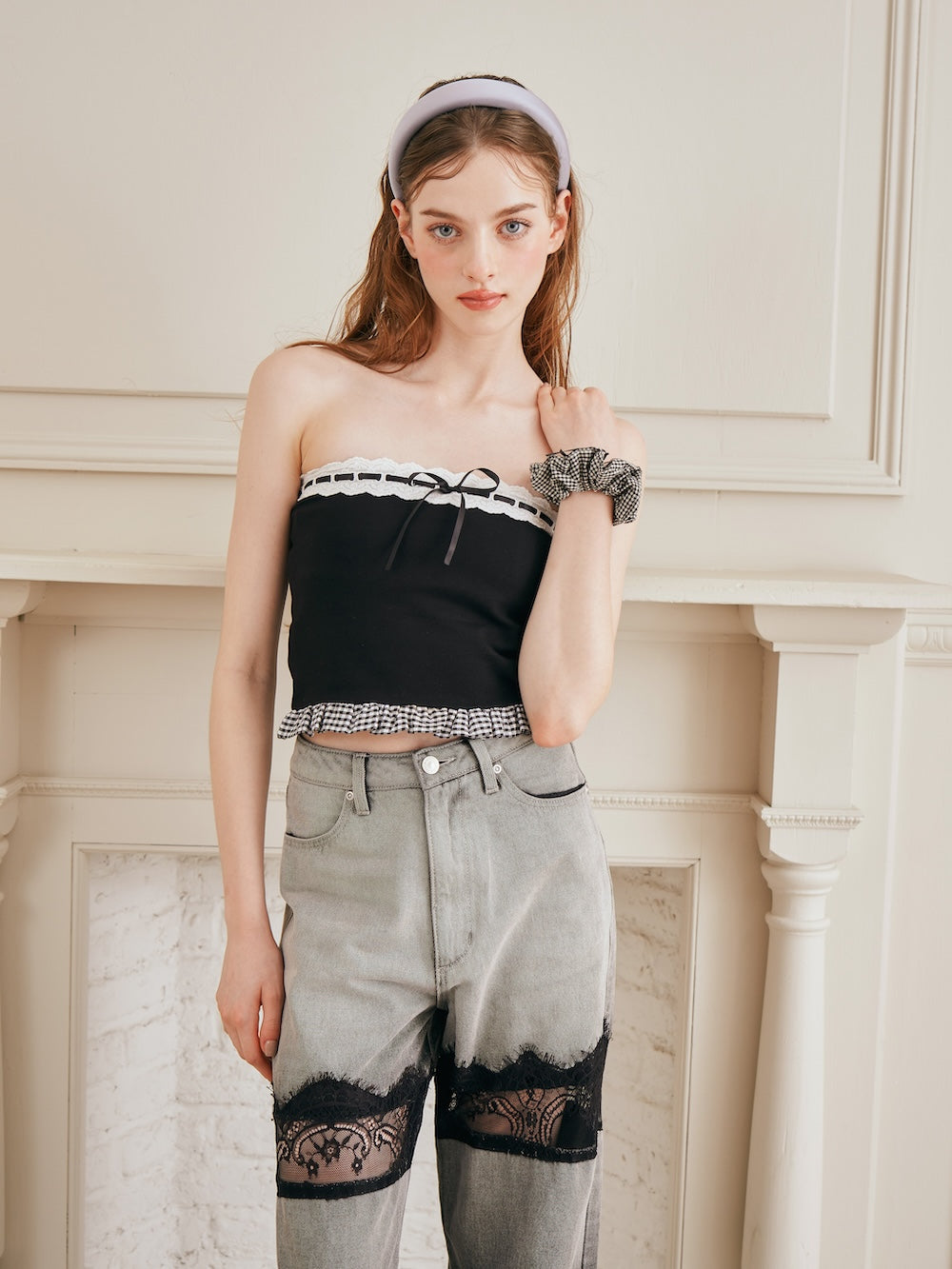 チェックドッキングリボンベアトップ – Darich (ダーリッチ)