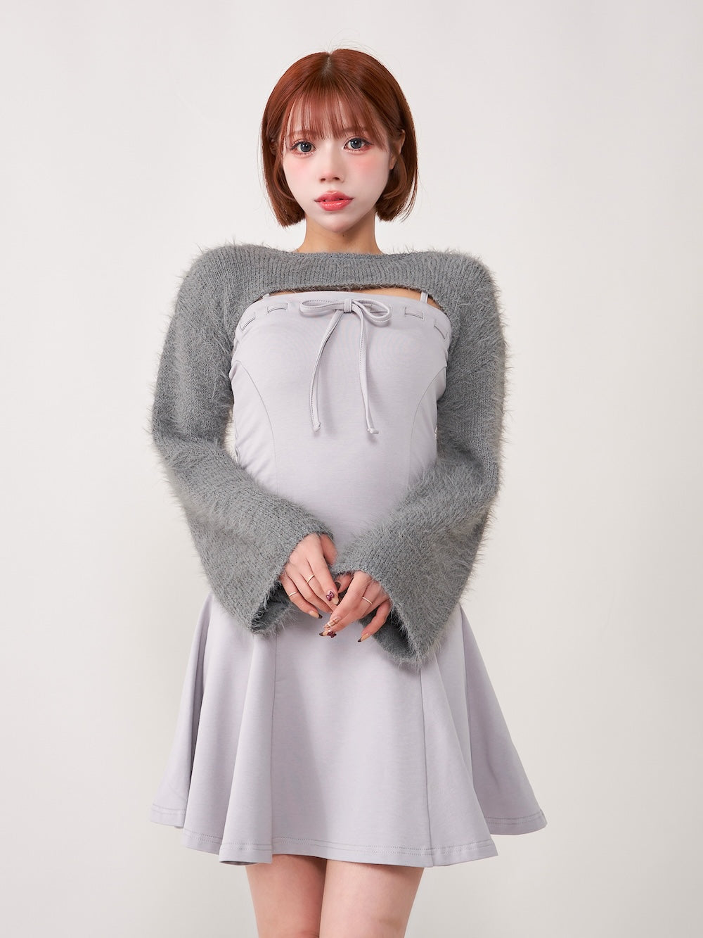 ステッチリボンカットフレアミニワンピース – Darich (ダーリッチ)