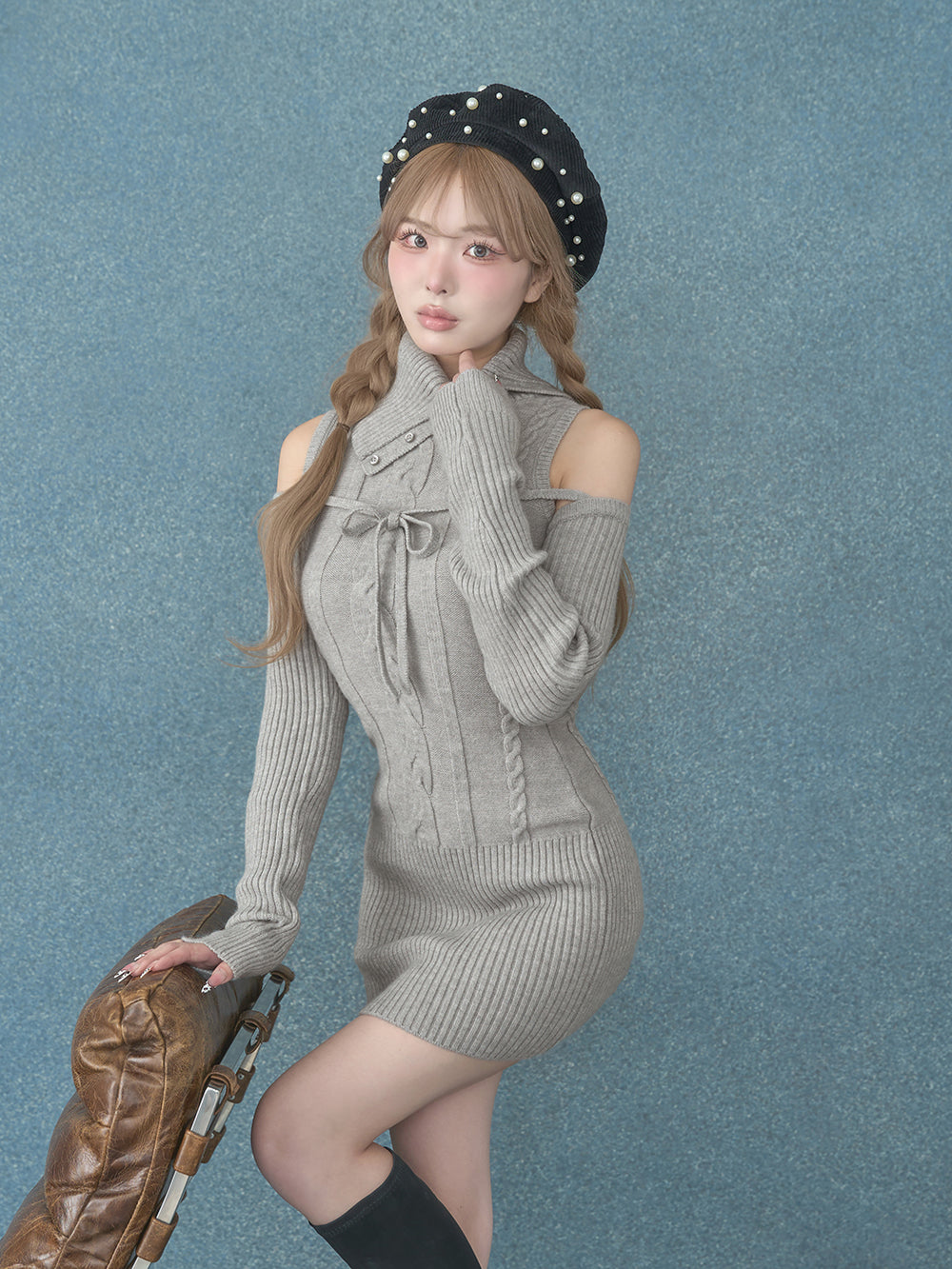 ドッキングミドルウエストニットミニワンピース darich FL Darich