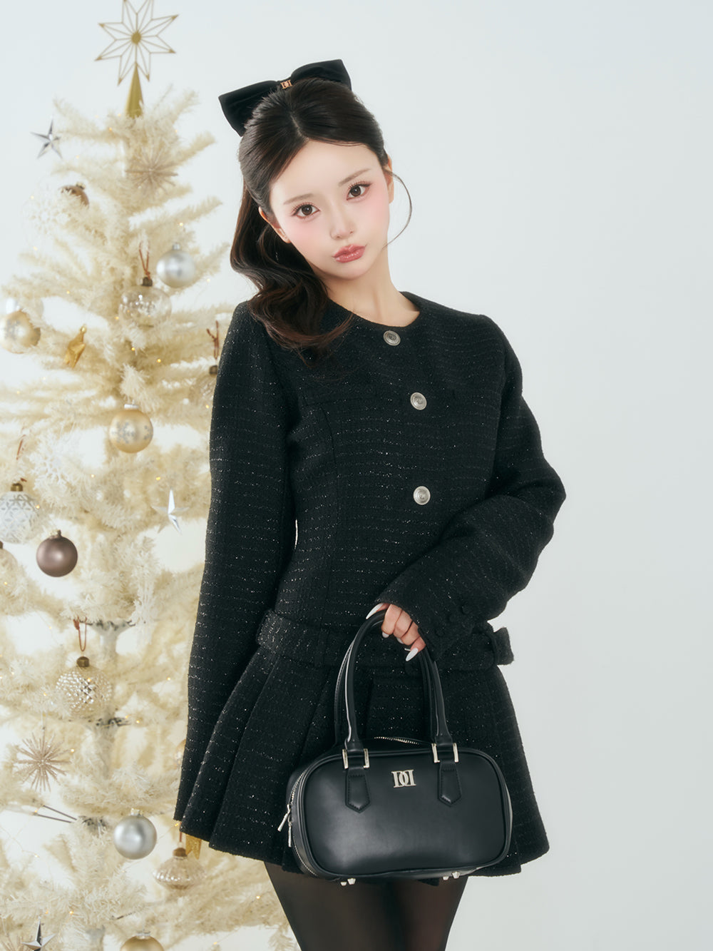 う*ゆ様 ボックスプリーツツイードミニワンピース Darich ダーリッチ