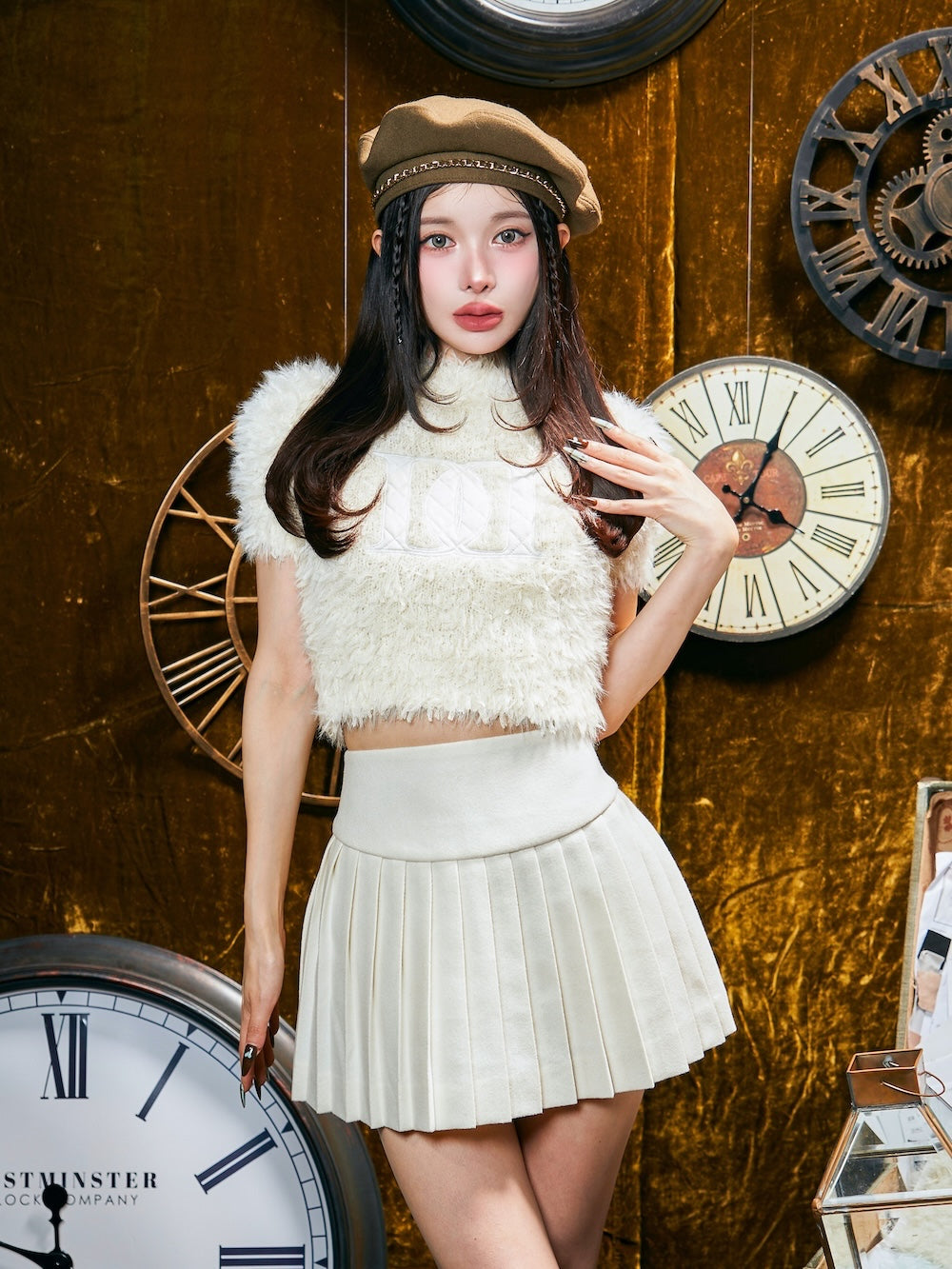 カーブラインプリーツミニスカート – Darich (ダーリッチ)