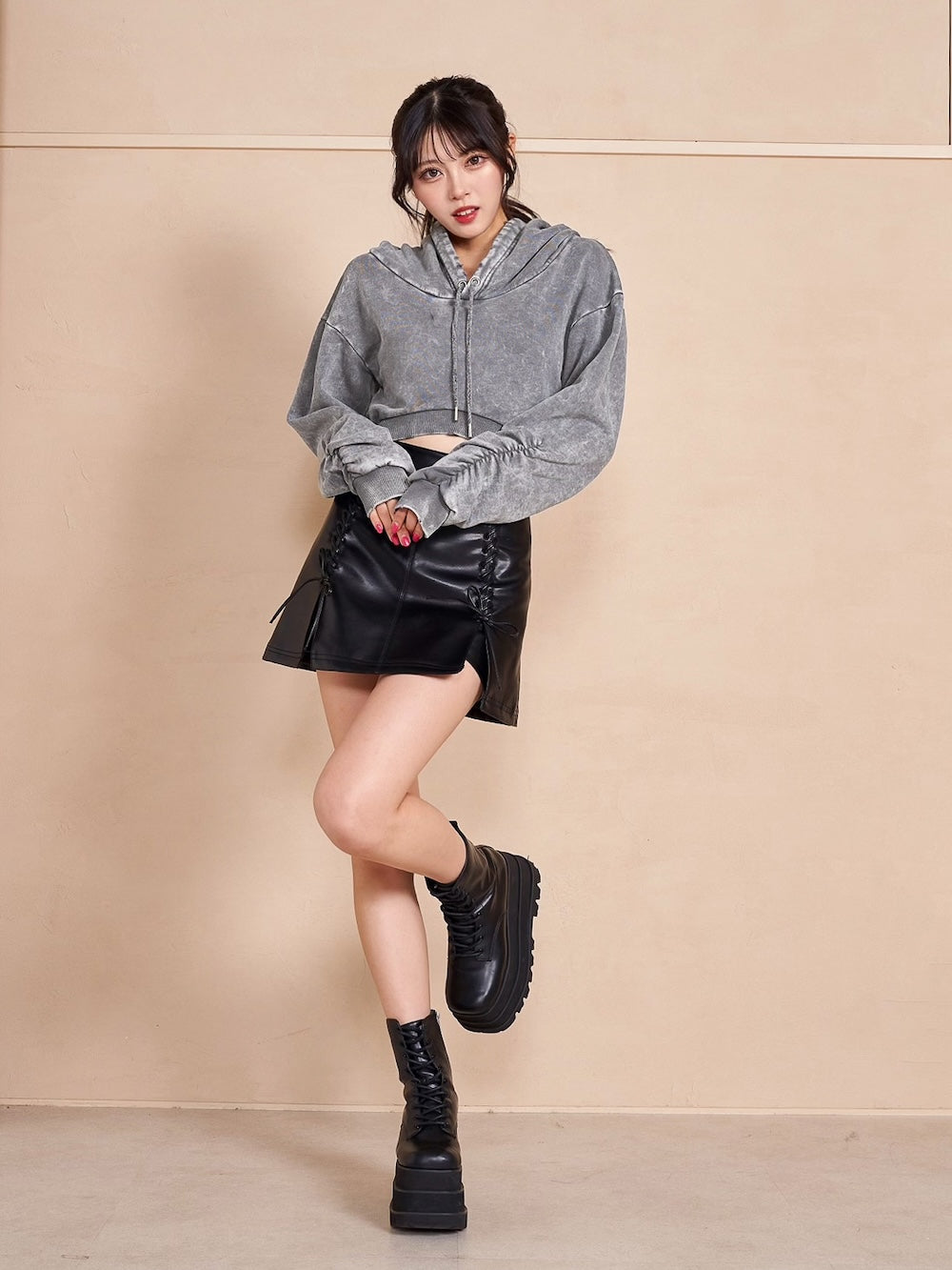 スリットリボンレザーミニスカート – Darich (ダーリッチ)