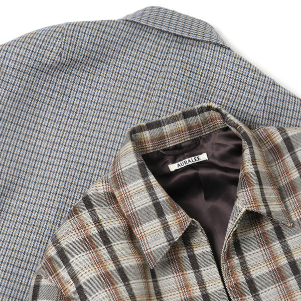 DOUBLE FACE CHECK ZIP BLOUSON (A9AB02BN) | AURALEE / JACKET (MEN