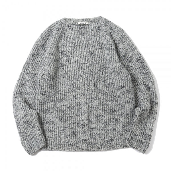 WOOL BABY ALPACA MIX RIB KINT P/O (A22AP02BL) | AURALEE / トップス
