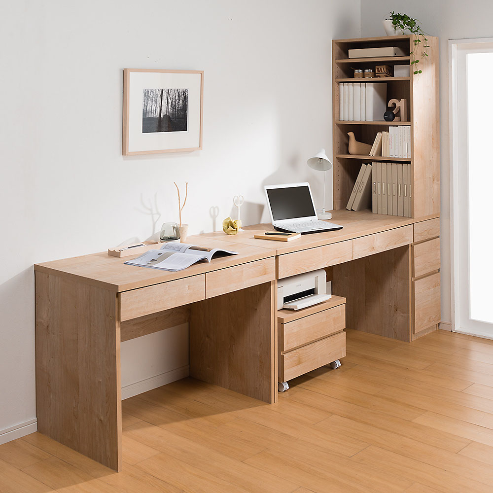 天然木調 配線すっきりデスクシリーズ サイドラック・幅30奥行60高さ