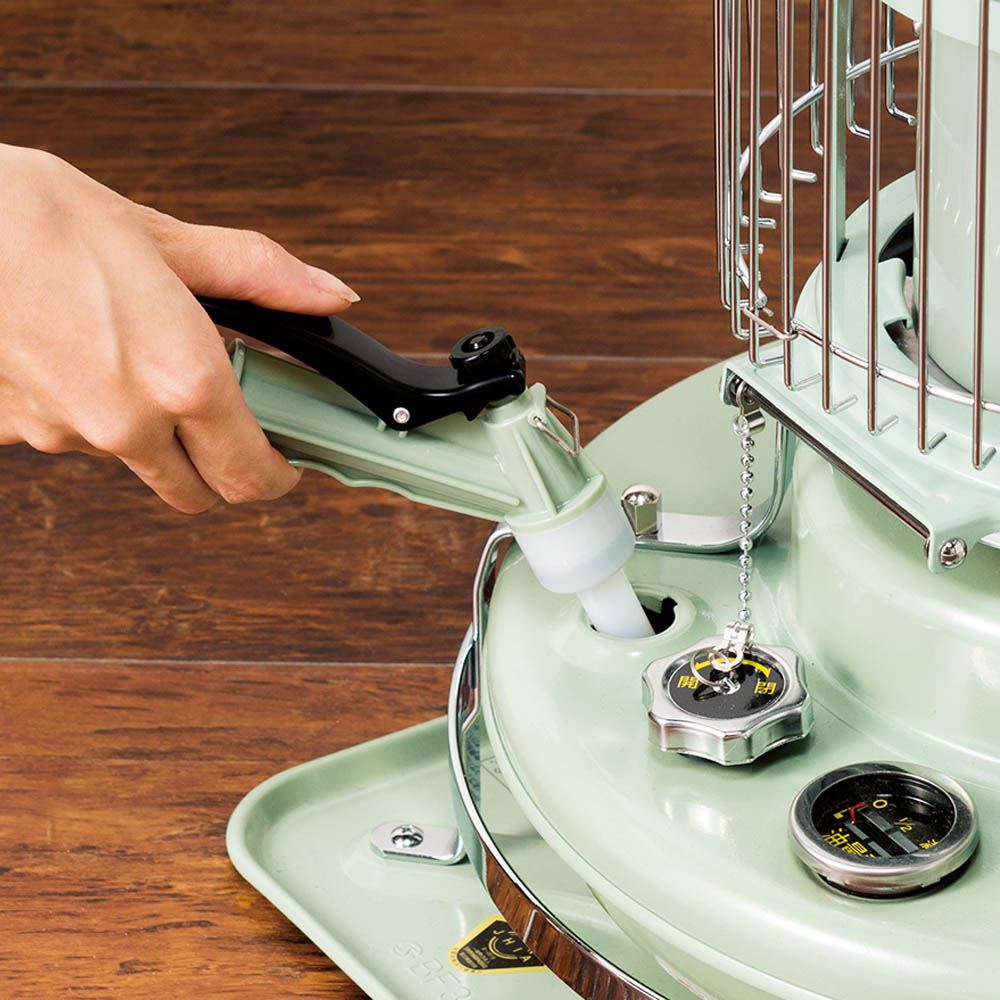 カスタム、アラジン灯油ストーブ ミントグリーン カスタム、アラジン