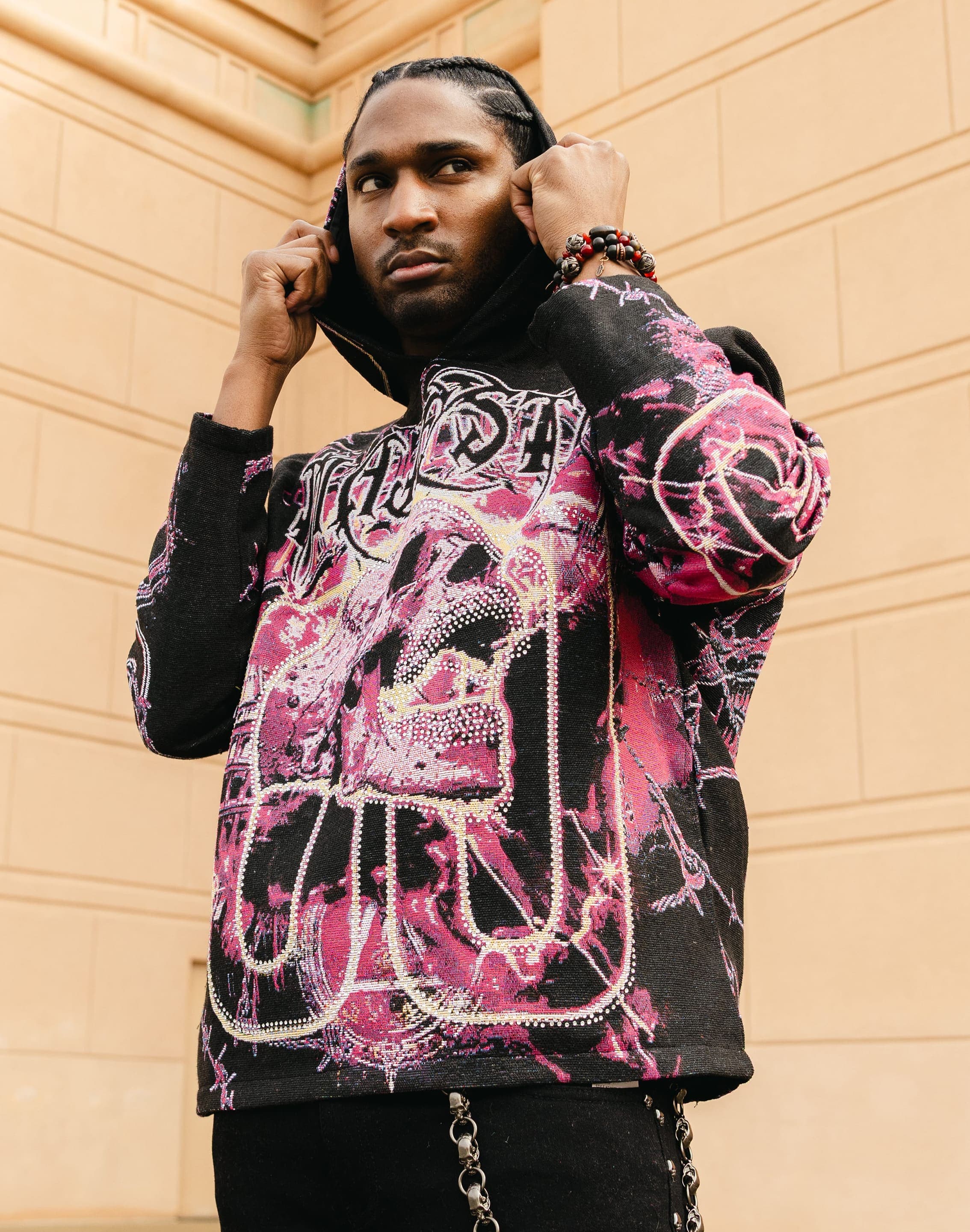 Majestik Fearless Skull Tapestry Hoodie – DTLR