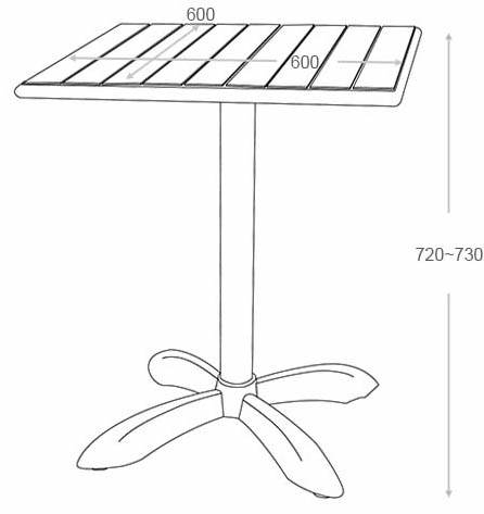 DULTON ONLINE SHOP | ALUMINUM CAFE TABLE SQUARE BLACK(BLACK): 家具