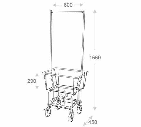 DULTON ONLINE SHOP | LAUNDRY CART WITH POLE RACK IVORY(IVORY): 家具