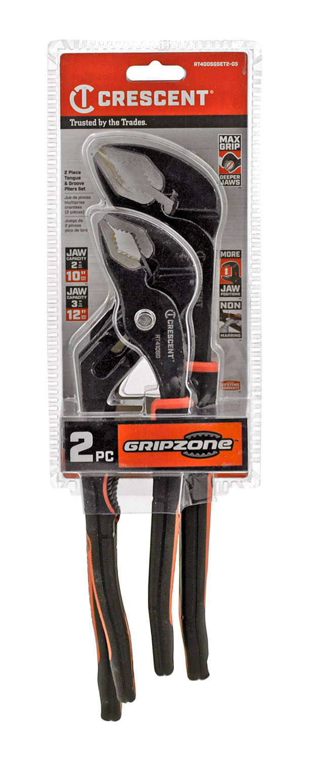 Crescent Tools 2 Pc. Grip Zone V-Jaw Dual Material Tongue & Groove