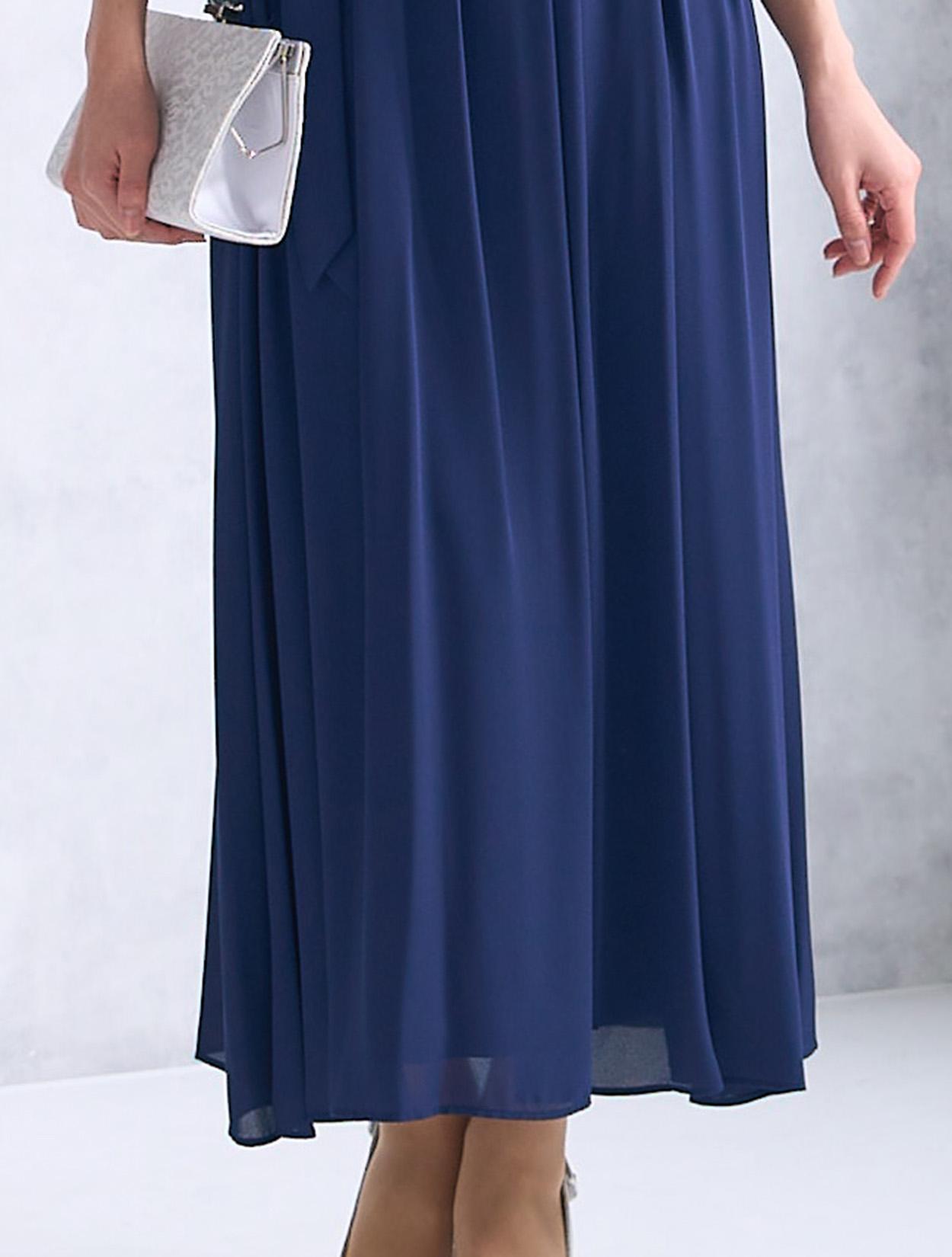 M/L】袖レースロングドレス（ネイビー）DPSET0467のレンタルページ