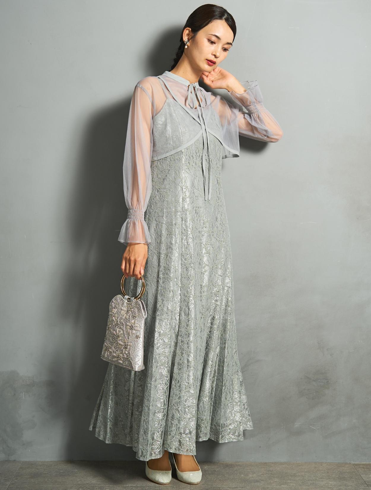 M/L】クロスデザイン2wayブラウスドレス（ミントグリーン）DPSET0865の