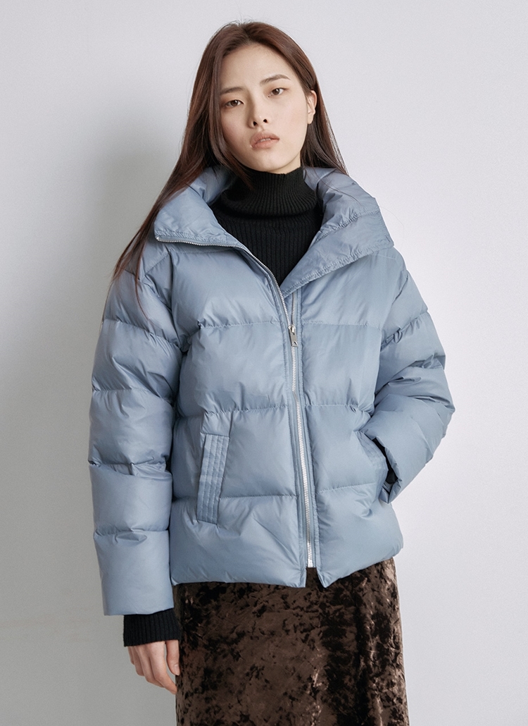 ショートダウンジャケット(ライトブルー) | レディースファッション