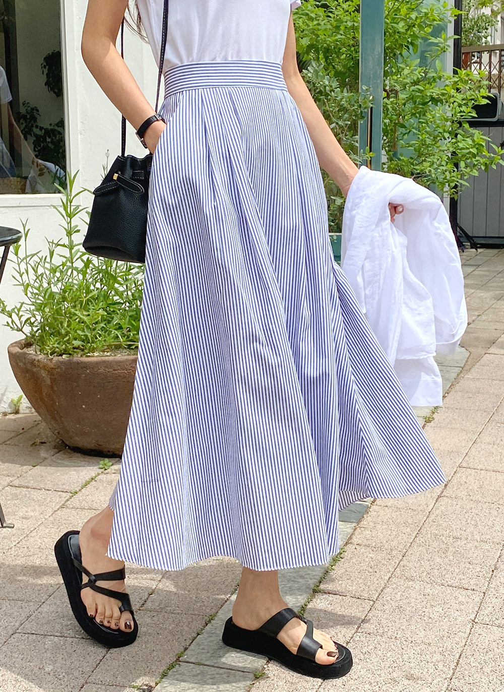 ピンストライプフレアスカート | レディースファッション通販 - DHOLIC