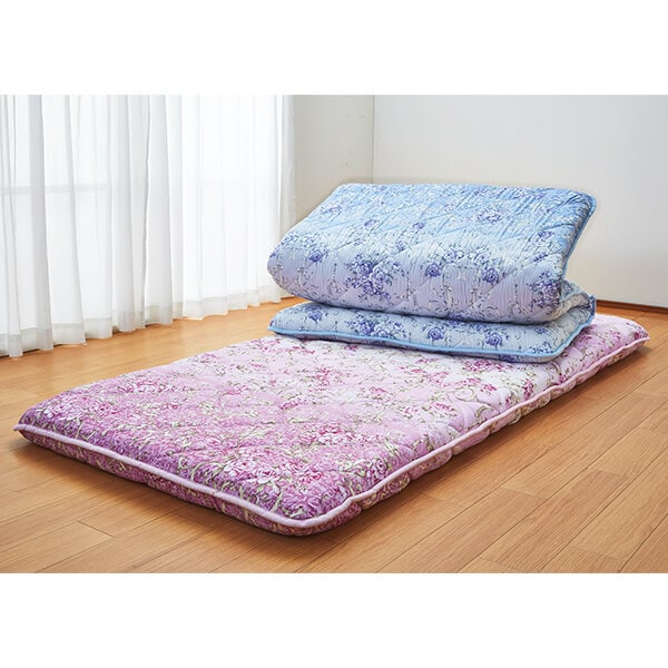 日本製 軽量4層敷き布団(シングル100×210cm ピンク): 寝具／はぴねすくらぶ