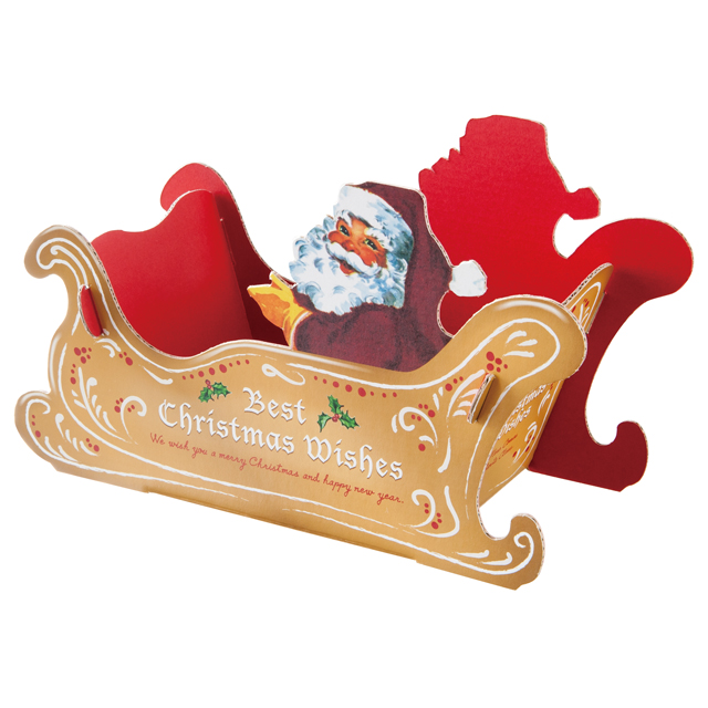 クリスマスアンティークサンタワンタッチトレイ-2(W233×D100×H134