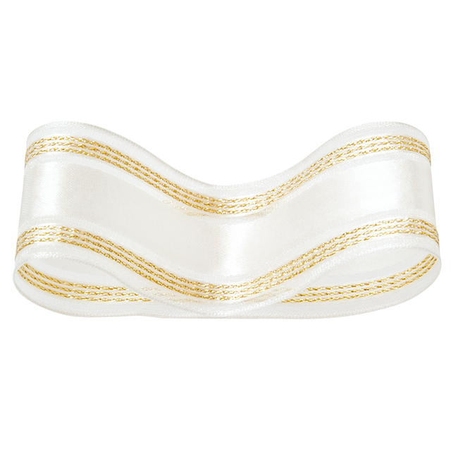 ダブルエレガントリボンオフホワイト-1(40mm幅 オフホワイト): リボン