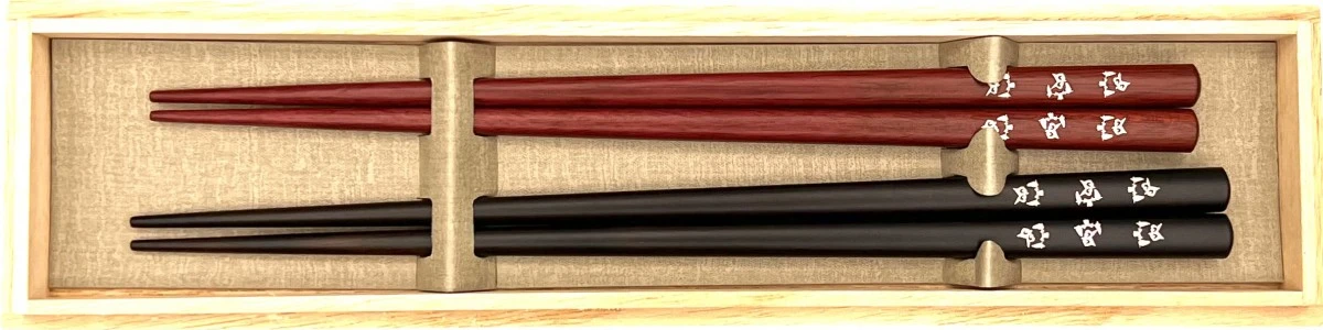 送料無料】貝象嵌箸 ふくろう 夫婦箸セット【桐箱入】 - お買い物