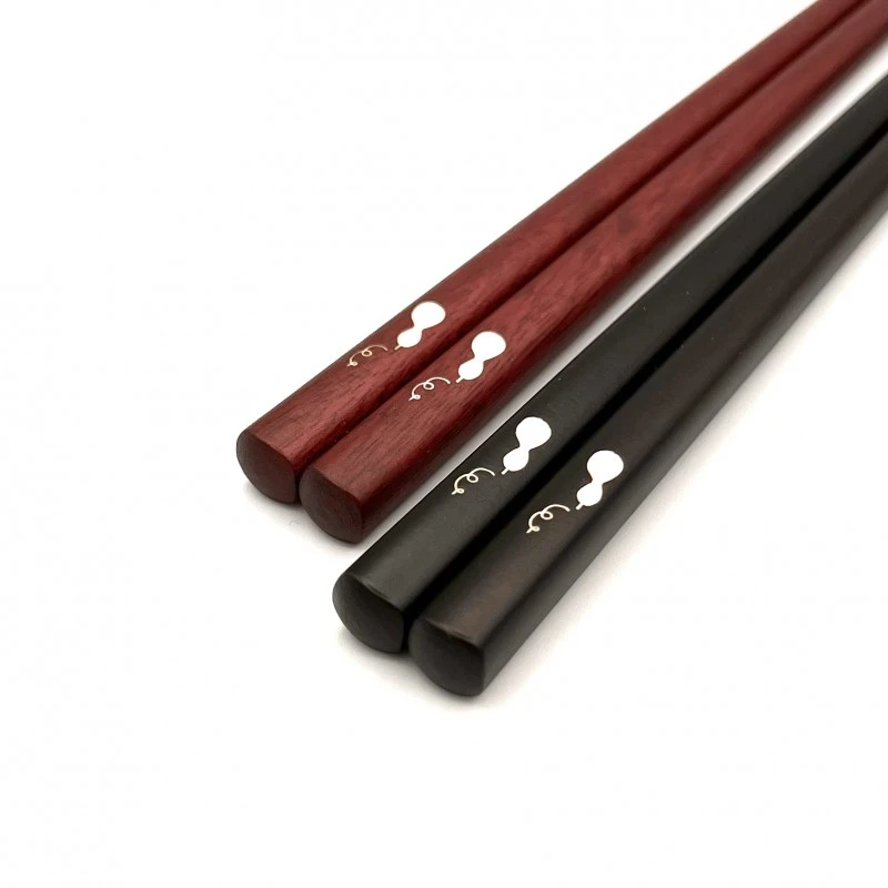 送料無料】貝象嵌箸 瓢箪 夫婦箸セット 箸置付【桐箱入】 - お買い物