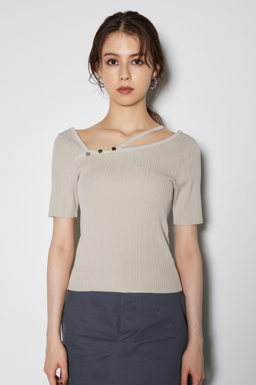 rienda | 2WAYアシンメトリーニットトップス (ニット ) |SHEL'TTER