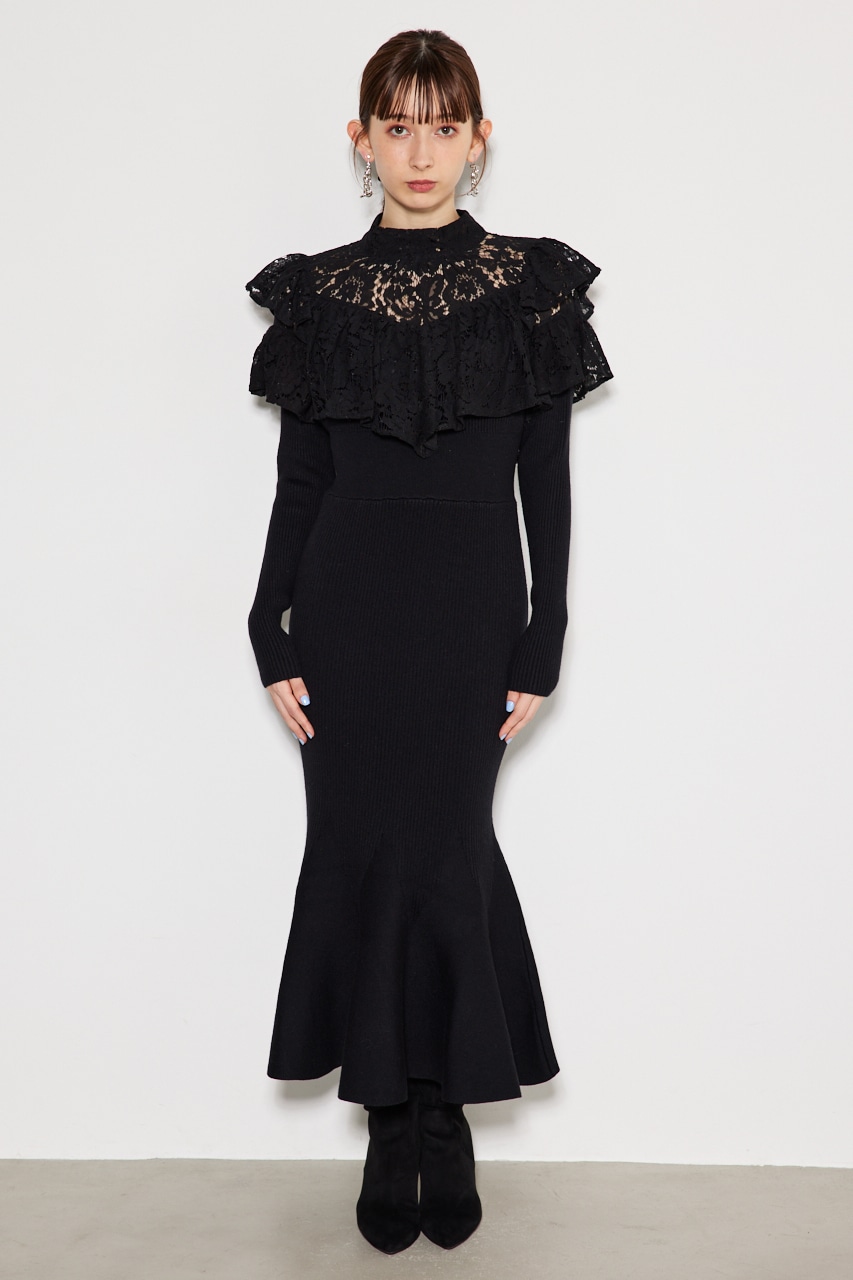 rienda | レースコンビマーメイドKnit OP (ワンピース(ミニ