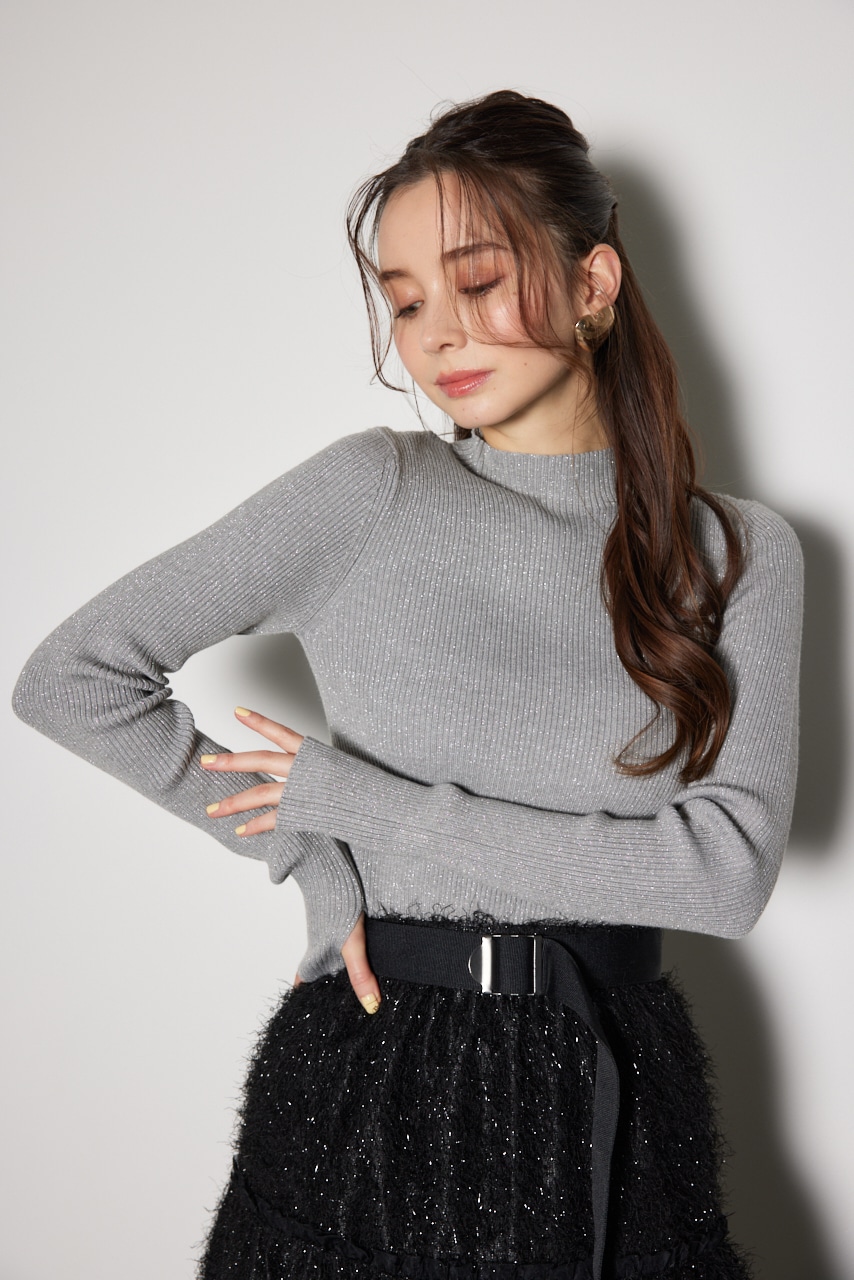 rienda | 【WEB限定】サームホール付きウォッシャブルハイネックニット