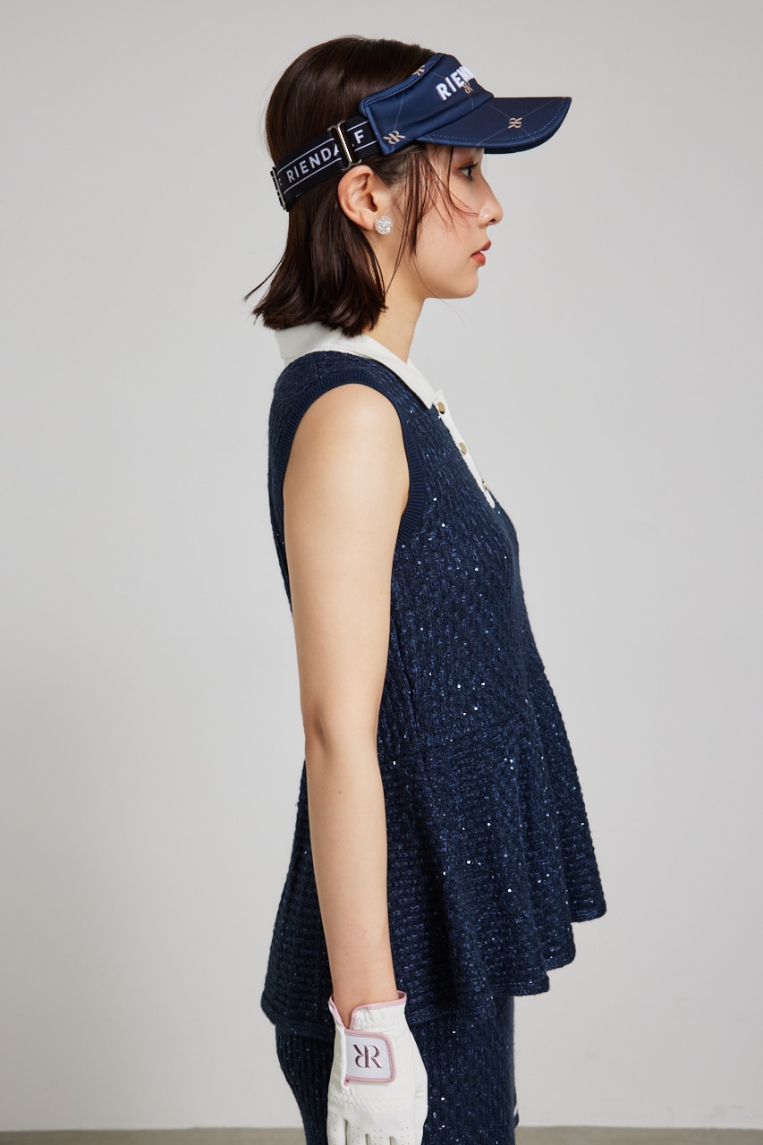 RIENDA GOLF | 【RIENDA GOLF】シャイニーツイードペプラムニットTOP