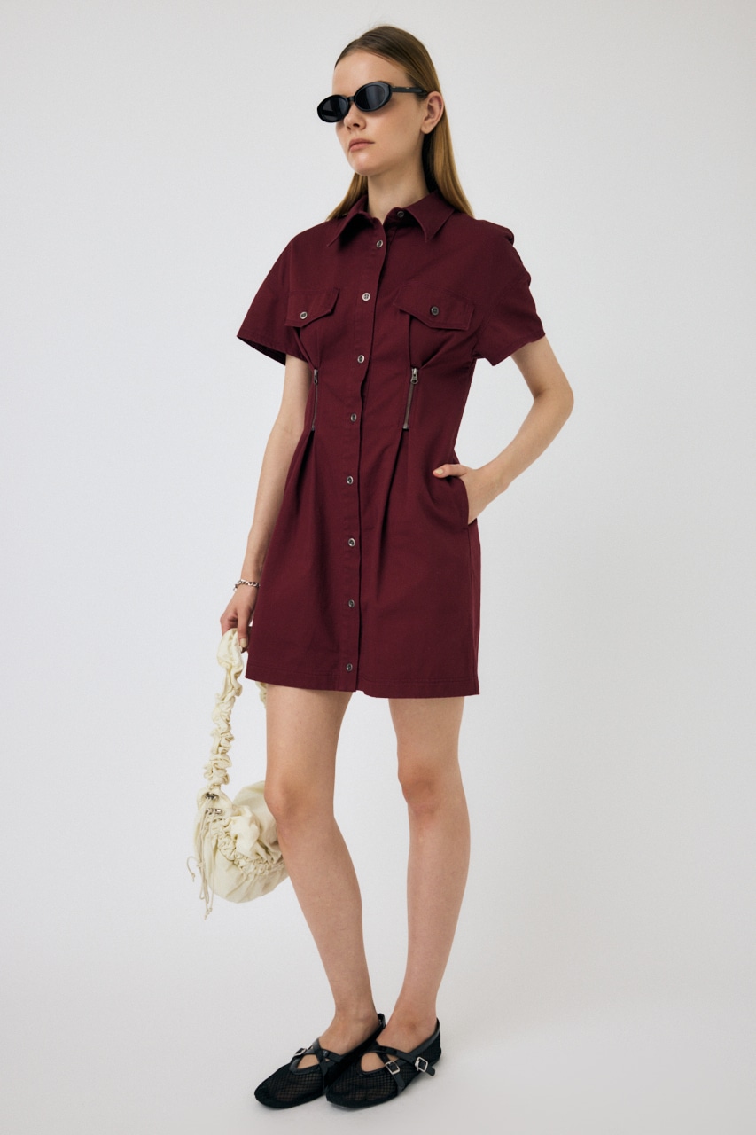 MOUSSY | WAIST ZIP UP ドレス (ワンピース(ミニ・ミディアム