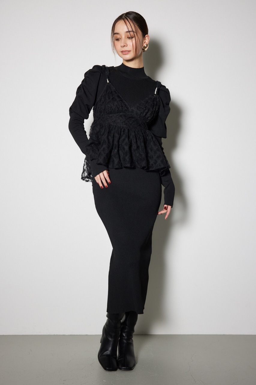 rienda | ビスチェセットニットワンピース (ワンピース(ミニ