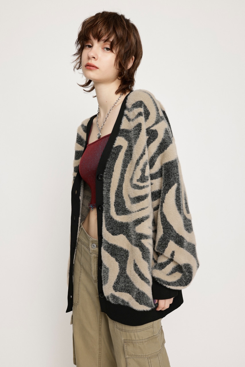 ギターガールジャガードショールカーディガン