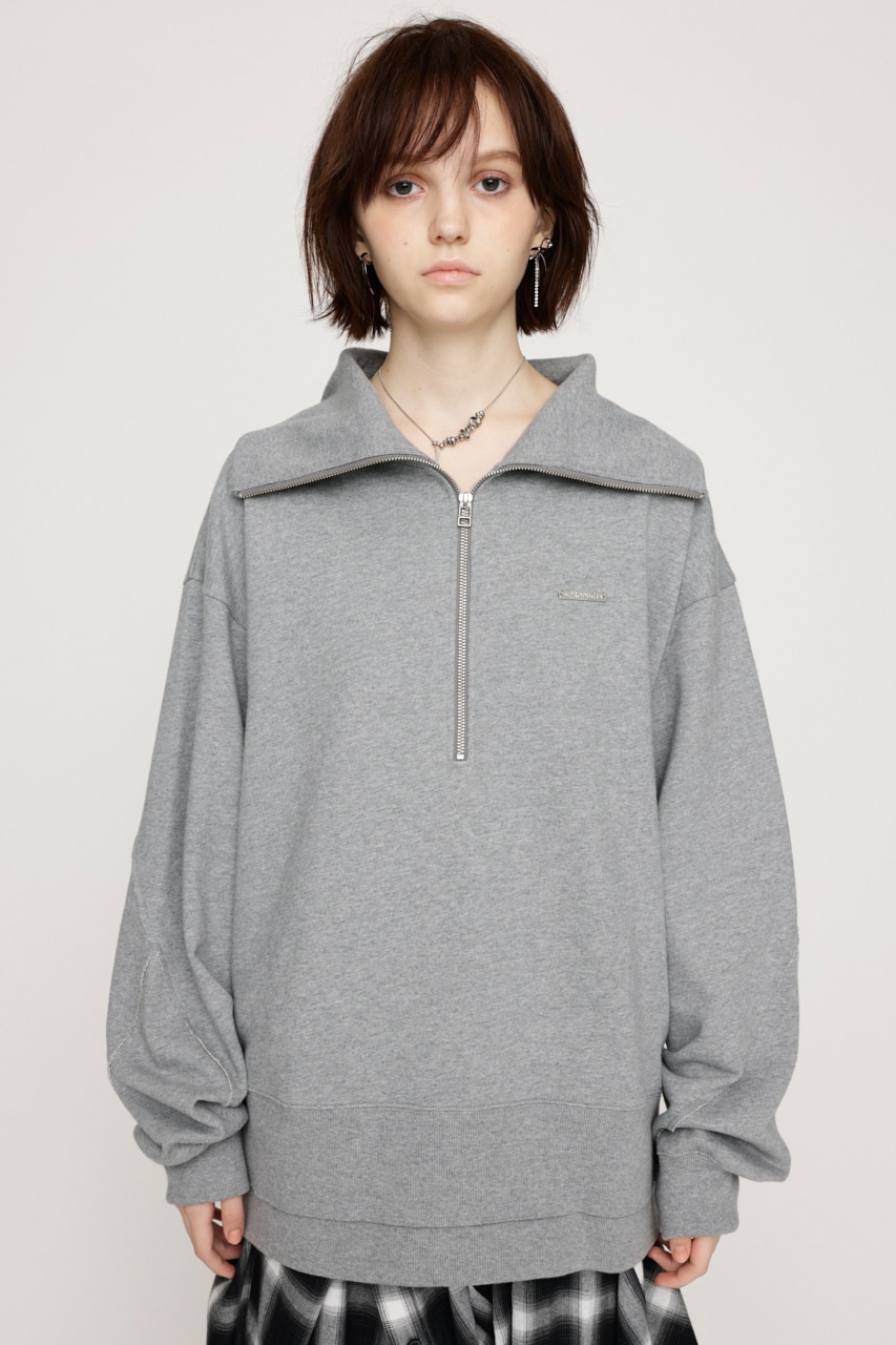 SLY | HALF ZIP LOGO OVER トップス (Tシャツ・カットソー(長袖