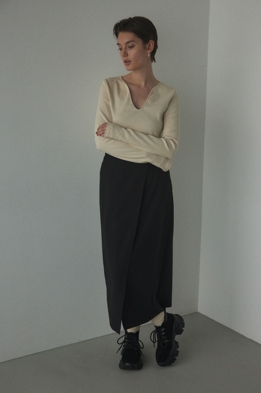 BLACK BY MOUSSY | asymmetry wrap skirt (スカート(ロング) ) |SHEL