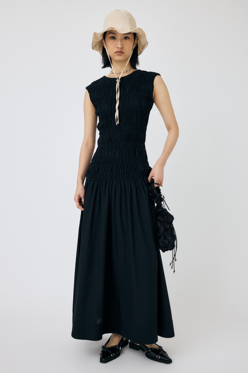 MOUSSY | SHIRRING GATHER SUMMER ドレス (ワンピース(ミニ