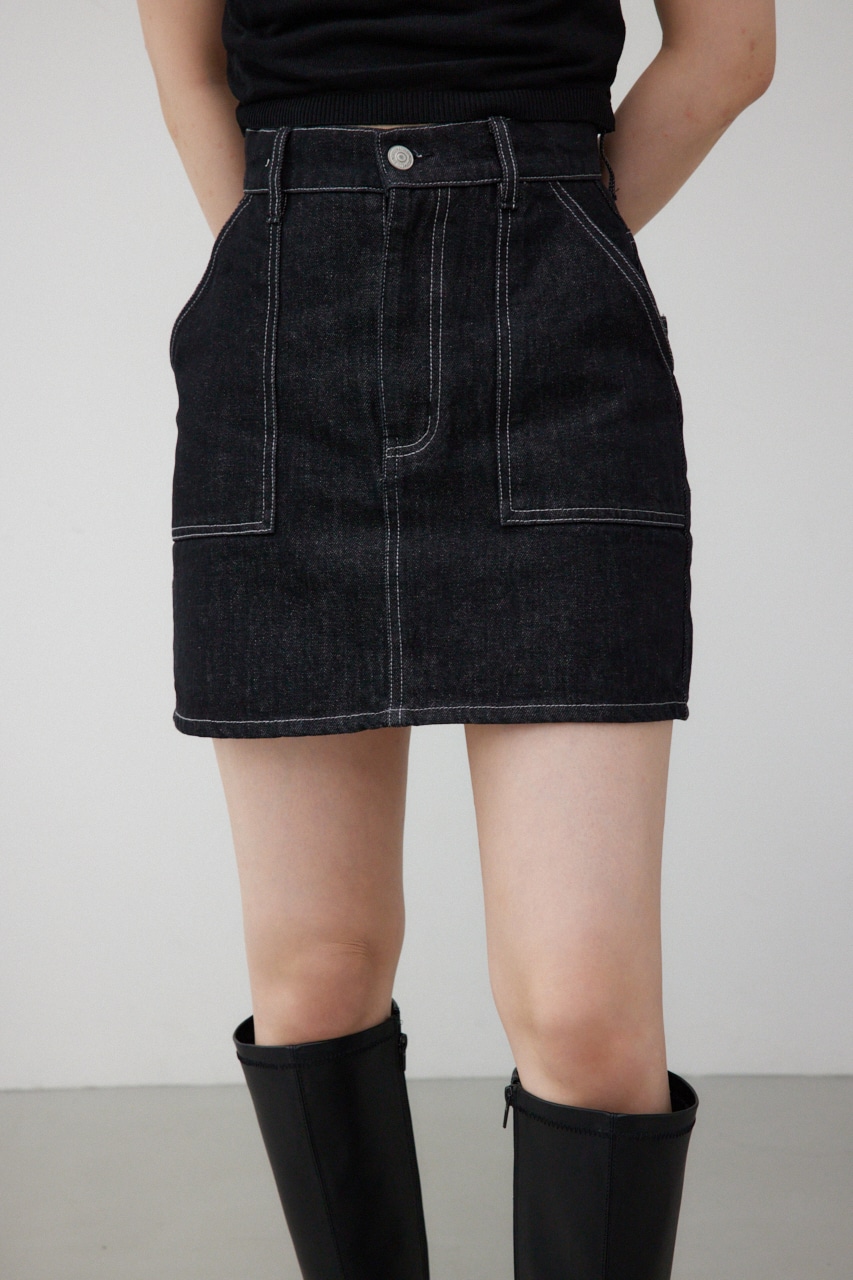 AZUL BY MOUSSY | MARY QUANT×AZUL ロゴデニムミニスカート (スカート